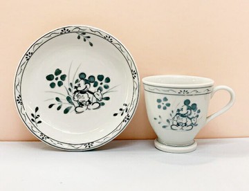 【震撼精品百貨】Micky Mouse 米奇/米妮  迪士尼限定版咖啡杯盤組-藍花#23867 震撼日式精品百貨