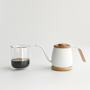 TAMAGO單人咖啡手沖簡單組 手沖壺雙層玻璃杯 金點設計 生日 禮物