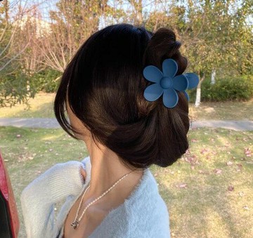 FB3689 高質感莫蘭迪藍大號鯊魚夾 8件套組