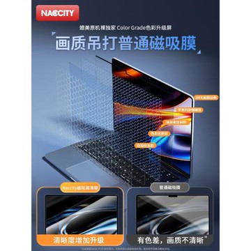 [磁吸防窺]NACCITY適用macbook屏幕膜pro電腦防偷窺14/16屏幕膜M4蘋果筆記本磁吸可拆卸Air13寸貼膜M3保護膜
