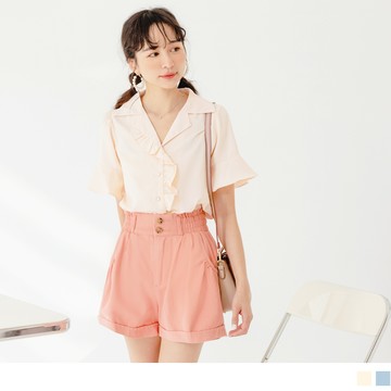 微正式翻領荷葉繡襯衫/上衣推薦| OB嚴選(舊) LINE購物