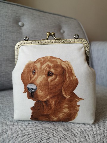 獨家 黃金獵犬 1990s美國絕版布 收納包/零錢包【萌寵必入】