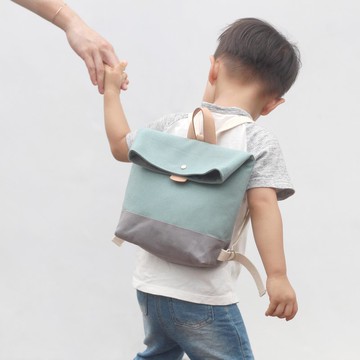 兒童帆布後背包 - 湖水藍