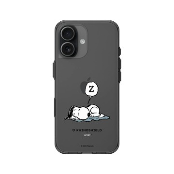 iPhone 17 Clear (相機按鈕) 酷墨灰 - 史努比 Snoopy - Snoopy fall asleep
