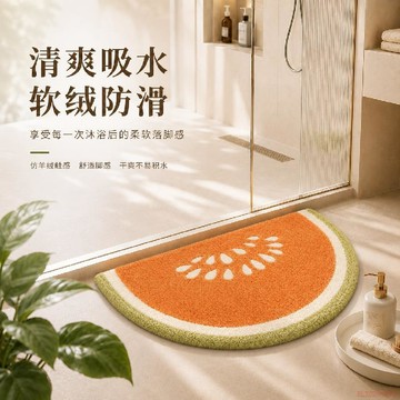 桃園出貨🍂仿羊絨衛生間地墊吸水速幹防滑浴室門口腳墊水果家用地毯