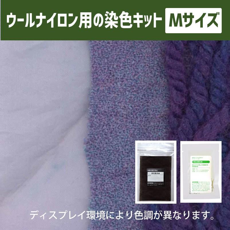 キット 染め メール便のみ ラベンダー色 染料 そめそめキットPro ウール・ナイロン用 Mサイズ 染め粉 色止め剤付 プロ仕様 紫色 パープル M-015