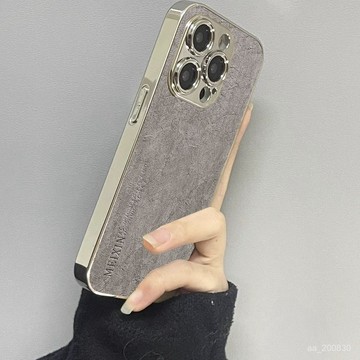 ✨限時下殺✨皮革冰裂紋蘋果16ProMAX手機殻iPhone15/14pro/男款XR全包xs耐臟
