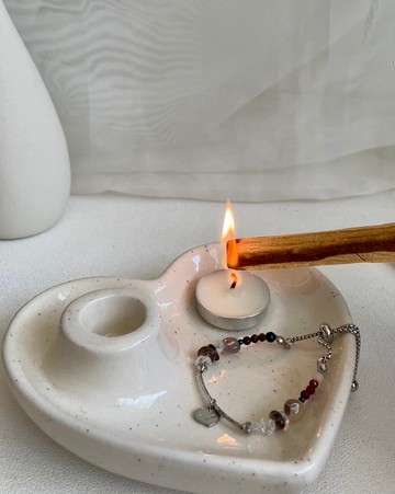 －PALO SANTO淨化聖木組－ 愛心陶瓷燒盤&秘魯聖木50g