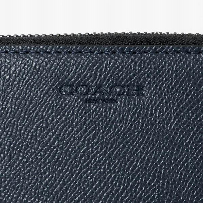 COACHラウンドファスナレザー長財布 青色 コーチ ラウンドファスナー 二つ折り 長財布 白青 mbs