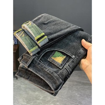 牛仔褲男2025秋季新款潮牌彈力寬松直筒休閑簡約百搭微哈倫小腳褲