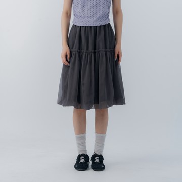 QUEENSHOP_S 女裝 雙層網紗剪接氣球五分裙 三色售 現+預 【03010955】