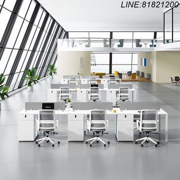 辦公桌椅 辦公桌 職員桌 主管桌 免運 開立發票 辦公桌現代簡約雙人四人六人屏風職員桌工位辦公桌椅組合家具訂製