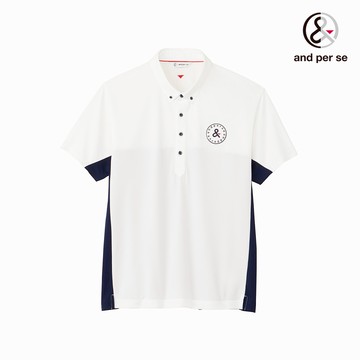【and per se】男款白色多向彈性吸濕快乾清爽舒適立體剪裁POLO衫 DGT206V3