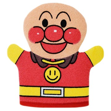 BANDAI 洗澡手套  麵包超人臉型 紅色  1個  1入