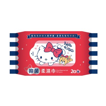Sanrio Hello Kitty 凱蒂貓抑 菌柔濕巾/濕紙巾 20 抽 X 24 包 超柔觸感 隨身包攜帶方便
