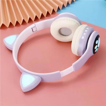 戴式無線藍牙耳機貓耳朵粉色女生帶麥小巧學生網課電腦兒童雙耳麥