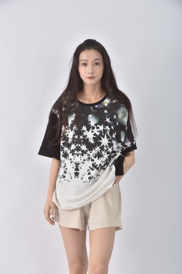 (M) scolar parity棉質星星黑色短袖上衣