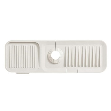 iSFun 極簡北歐 水龍頭衛浴廚房斜坡瀝水墊  1個  特大(45 x 14cm)  白色