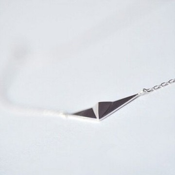 925純銀項鍊紙飛機吊墜-光面簡約日韓時尚女配件73qr11【獨家進口】【米蘭精品】