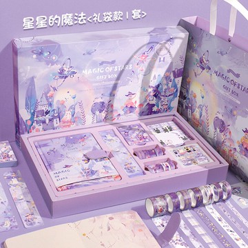 少女心筆記本 網紅ins高顏值女學生手賬本本子 高中生日記本夢幻風仙女手帳本童話風卡通彩頁本子