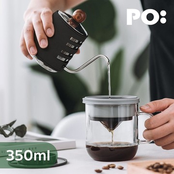 【PO:Selected】丹麥DIY手沖咖啡二件組(手沖咖啡壺-共2色/咖啡玻璃杯350ml-共4色)