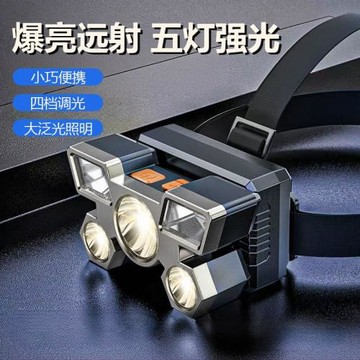 【多角度調節】強光LED頭燈頭戴式泛光照明可充電戶外應急燈L-T21