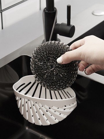 廚房水槽瀝水籃塑料洗碗池水池掛籃收納置物架放海綿擦用品小掛袋