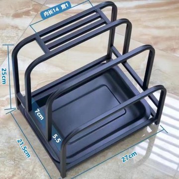 不銹鋼大菜板架廚房案板架子臺面黑色厚砧板放置架刀架一體免組裝