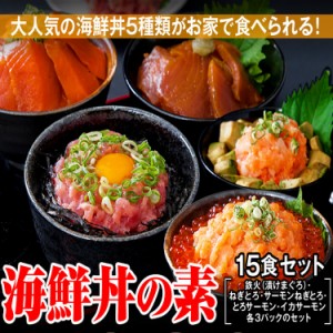 プレミアム認定のお店！海鮮丼１5食セット（マグロ漬け3p・ネギトロ3P サーモンネギトロ3p トロサーモン3p イカ3P） pre