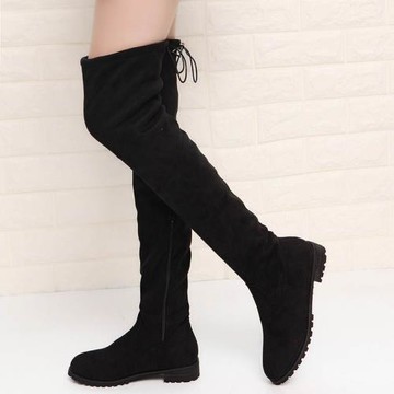 plus size 43 42 women flat boots ladies long boots過膝長靴女