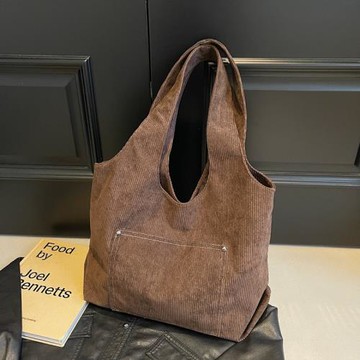 包包女2025早春新款大容量托特包簡約時尚燈芯絨單肩包手提背心包