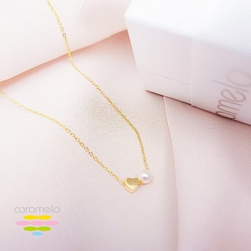 彩糖鑽工坊 珍珠項鍊 愛心項鍊 淡水珍珠 簡愛 4mm 系列