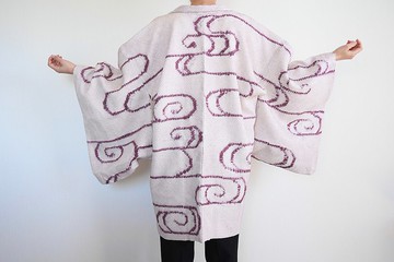 日本 KIMONO，Shibori 和服，真絲外罩，正宗和服