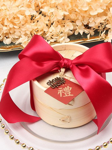 伴手禮蒸籠春節年會過年網婚禮空盒小朋友紅禮品慶包裝盒糖果結婚1入