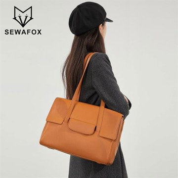 植鞣皮托特包大容量女包公文包簡約時尚手提包海豚包女大包通勤包