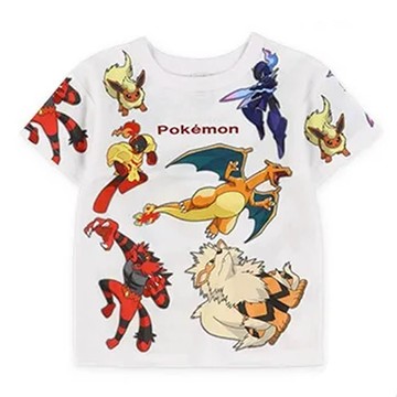 日本西松屋 - 寶可夢限定 清爽網眼印花短袖上衣-白