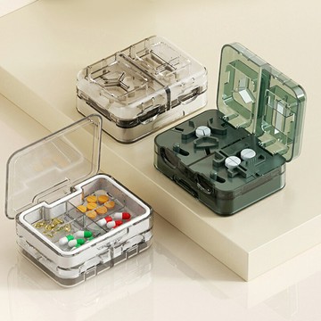 三分四分切藥器藥盒 藥盒分裝盒 磨藥器 藥片分割器 藥丸切割器 分藥器 切藥盒 行旅藥盒【AF0312】《約翰家庭百貨