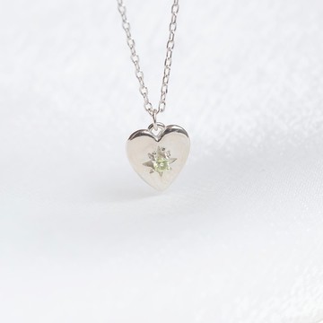 橄欖石925純銀歐美愛心項鍊