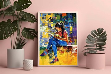 幻彩絮語-系列3/氣質美女微噴畫/書房臥室文藝氛圍裝飾掛畫