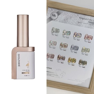 DANZHIHE 丹指鶴甲油凝膠 12ml-七彩碎碎冰亮片 #02