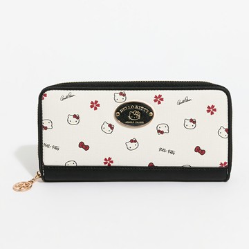 Hello Kitty - Arnold Palmer - 拉鍊長夾 Cherry Blossom系列 - 黑白色