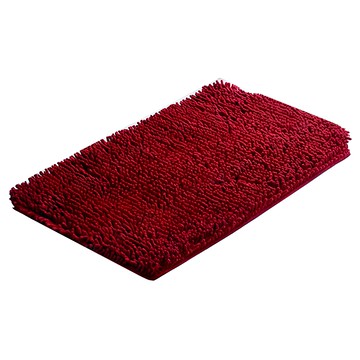 G+ 居家 雪尼爾長毛止滑墊 暗紅 超細纖維  40 x 60cm