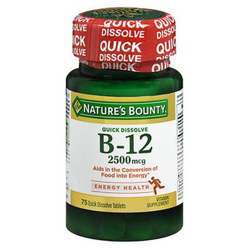 Natures Bounty B12 Quick Dissolve Tablets Natural Cherry Flavor  75 Tabs by Natures Bounty