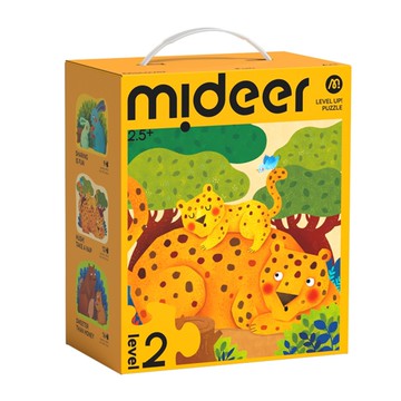 MIDEER 進階式拼圖 叢林動物(LEVEL2)厚片拼圖 兒童拼圖