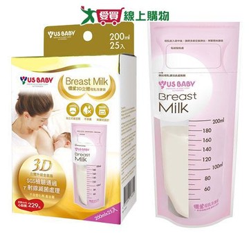 優生 3D立體乳冷凍袋 25入(200ml)【愛買】