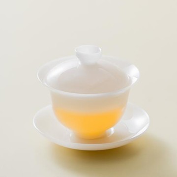 冰種璞玉瓷三才蓋碗泡茶碗可懸停薄胎不燙手高端家用單個功夫茶具