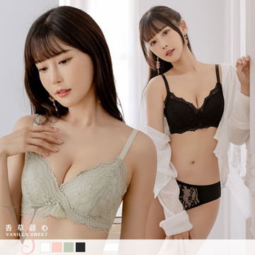 蕾絲小流蘇輕薄空調杯墊無鋼圈成套內衣【40006】香草甜心 B杯C杯 蕾絲內衣