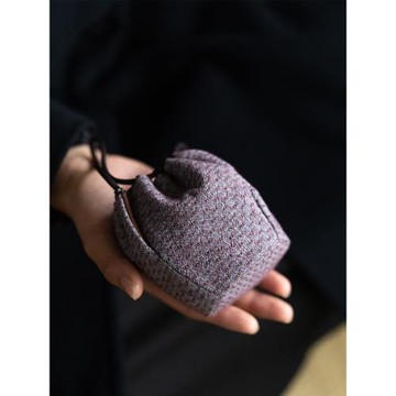 震山堂嚴選慢藍茶席主人杯袋子香云紗工藝大號杯子布袋收納中式