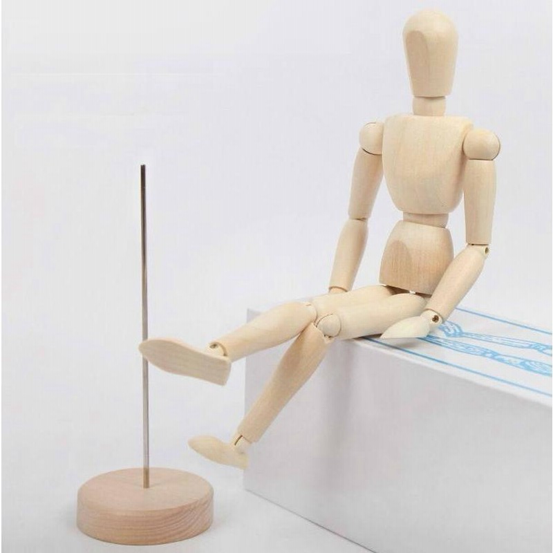 デッサン人形 木製 人型 20cm 14関節 可動 美術 スケッチ 絵画