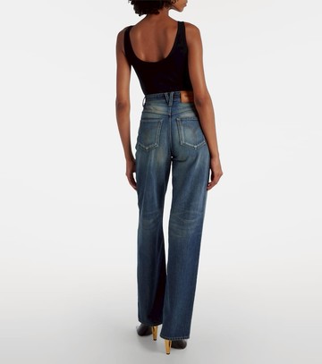 Versace Ribbed-knit logo cotton-blend bodysuit